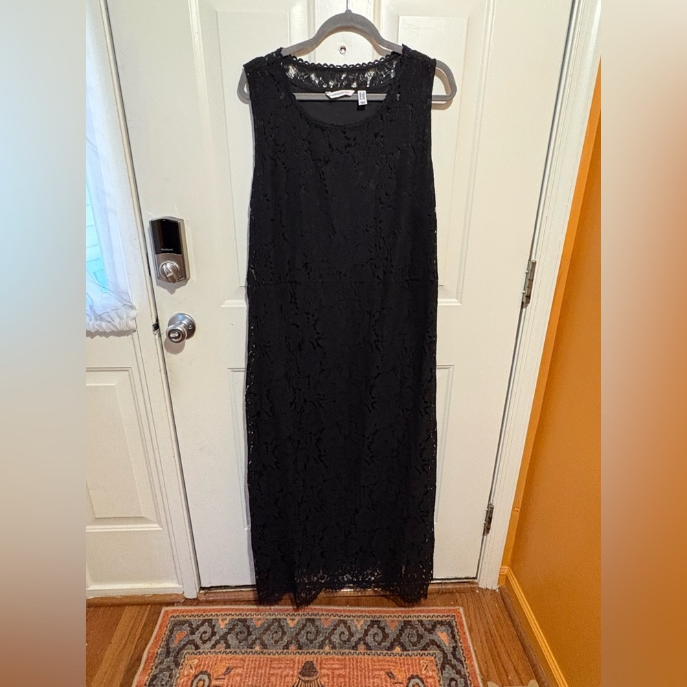 Isaac Mixrahi Black Lace Maxi Dress